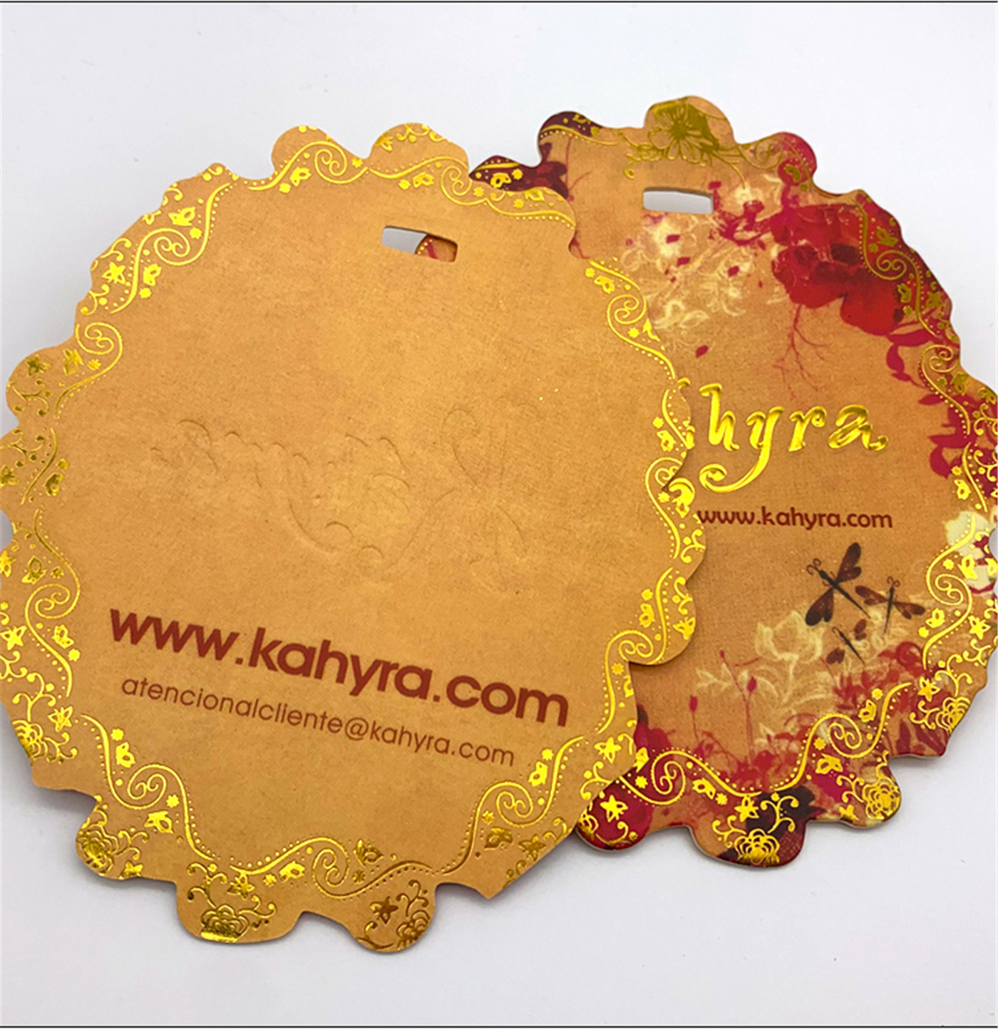 wholesale OEM personalized Gold foil clothing hangtag (5)
