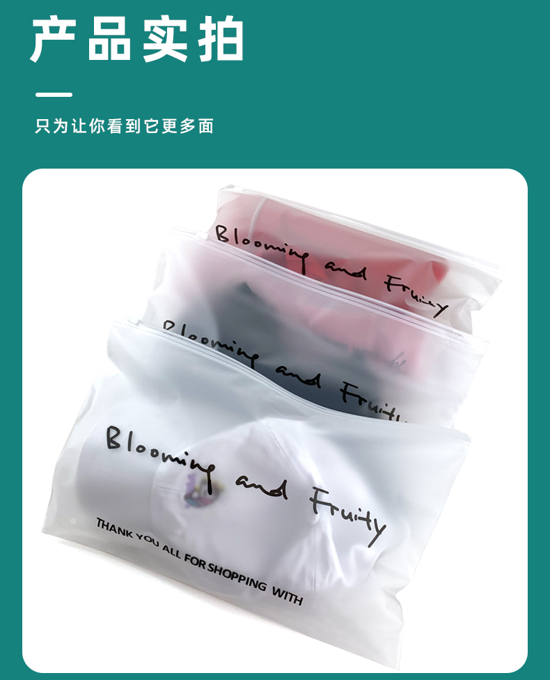 frosted plastic zipper bag