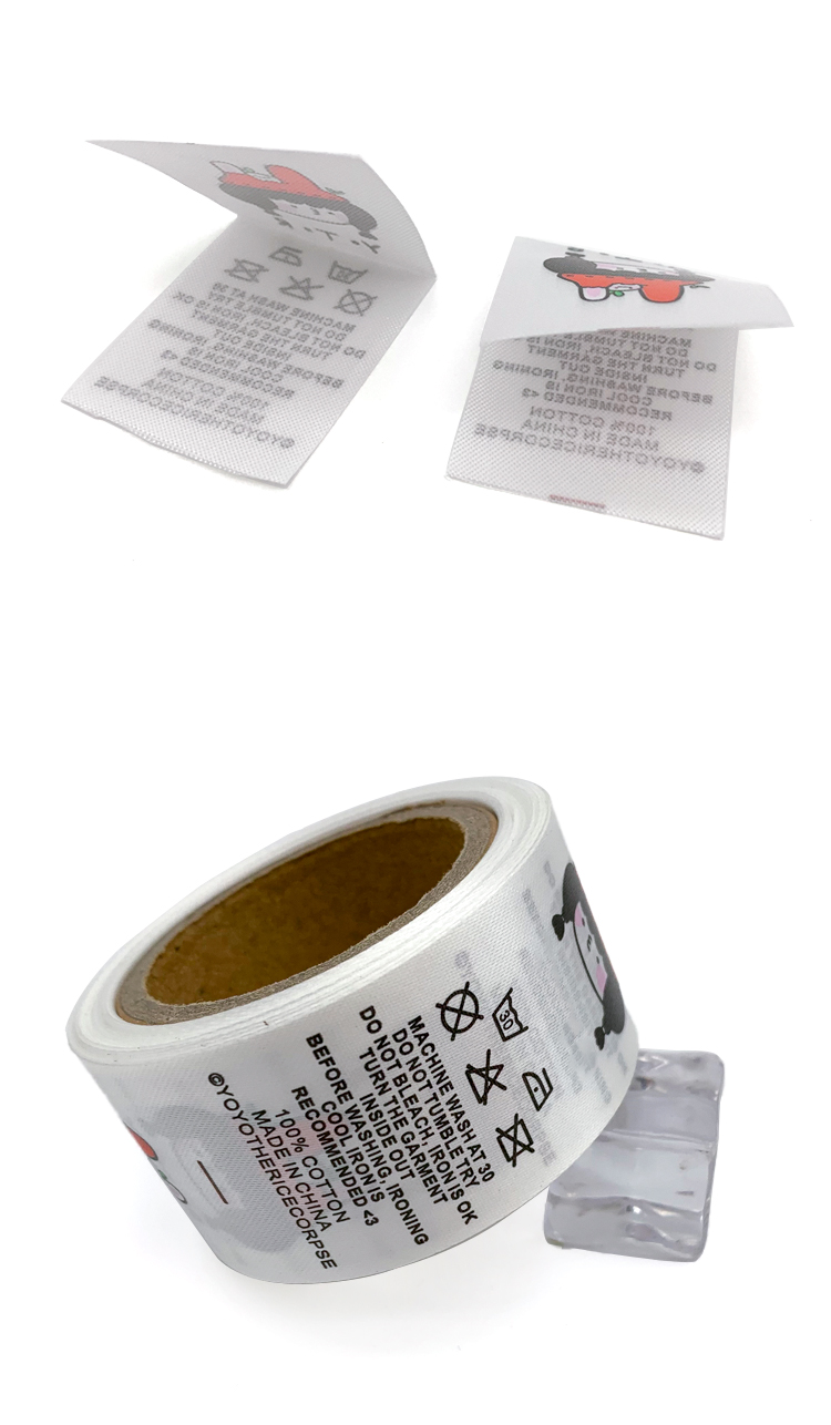 clothing care label manufacturer factory price personalized wash care label for garment 