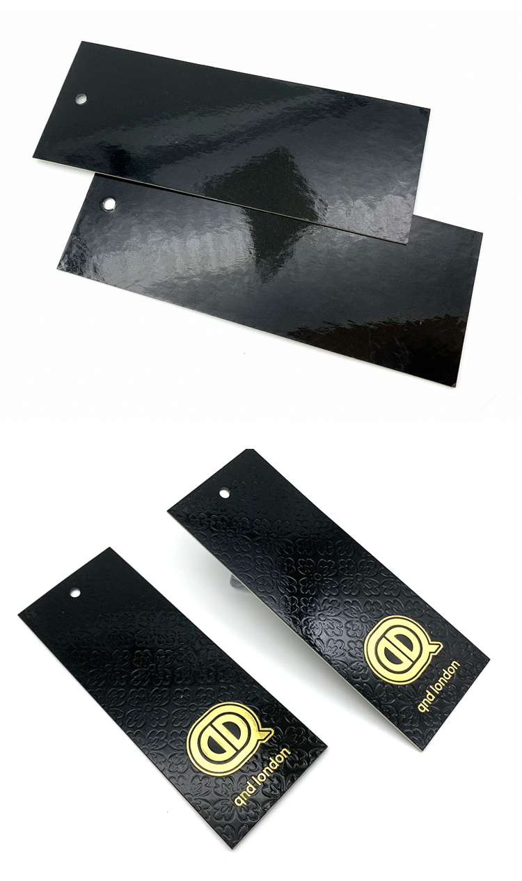High end special texture paper gold logo clothing hang tag manufacturer